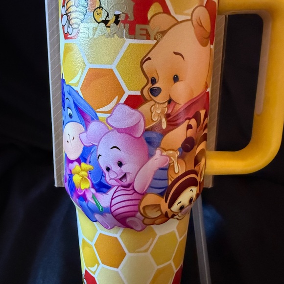 New Stanley Yellow Tumbler with Special Edition Winnie the Pooh Design 40oz - Picture 2 of 7